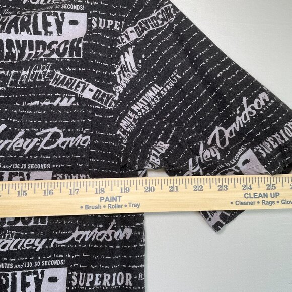 VINTAGE Harley Davidson 2000s Button Shirt Mens M | Black AOP Short Sleeve - Picture 6 of 6